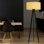 Aston Rattan lampa podłogowa abażur w różnych kolorach na trójnogu Emibig