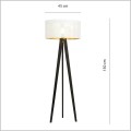 biało złota lampa na czarnym trójnogu lampa Emibig Aaston White Gold 1147 LP1