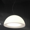 nowoczesna lampa wisząca duża biała półkula Mia Micant