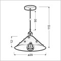 wisząca lampa industrialna z mosiężnymi elementami Candellux Scrimi 31-58140