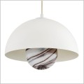 biała lampa wisząca z kloszem z alabastrowego szkła Argon PIAVA 8443