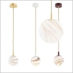 Almiros 12 cm lampa wisząca kula z alabastrowego szkła 1xE14 Argon