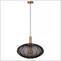 czarna lampa wisząca ze złotymi elementami Lucide Corina 03447/52/30