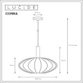 Lucide Corina lampa wisząca z abażurem 50 cm