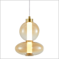 złote klosze z bursztynowego szkła w stylu art deco 
lampa Daphne Amber Milagro ML0345