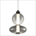 grafitowe klosze z dymionego szkła w stylu art deco 
lampa Daphne  Smoked ML0344 Milagro