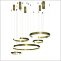 duża designerska lampa LED do salonu Złote Okręgi Premium DomenoLED
