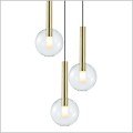 3 szklane klosze transparentne Milagro Niko Gold ML0332