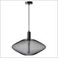 czarna industrialna lampa wisząca z ażurowym kloszem Mesh Lucide  21423/45/30