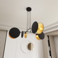 elegancka lampa wisząca do salonu Emibig MOTIF 4 BLACK/GOLD 1325/4