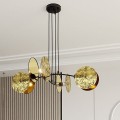 ozdobna złota lampa wisząca do stylowego salonu Emibig MOTIF 4 GOLD 1326/4
