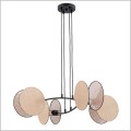 czarna lampa wisząca beżowe abażury Emibig MOTIF 4 NATURAL 1328/4