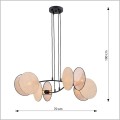 czarna lampa wisząca beżowe abażury Emibig MOTIF 4 NATURAL 1328/4