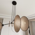 czarna lampa wisząca beżowe abażury Emibig MOTIF 4 NATURAL 1328/4