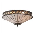 lampa witrażowa Tiffany białe i brązowe szkło Fargo 64145 Interiors