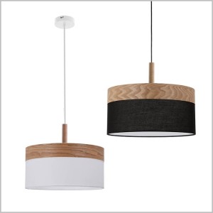 Orto lampy wiszące z tkaniny i forniru 1xE27 Candellux