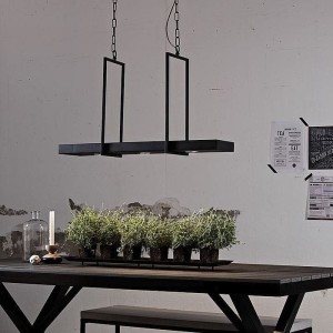 Tray Black LED czarna lampa wisząca półka 120 cm nad wyspą kuchenną Markslojd
