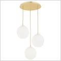 3 białe ryflowane szklane kule lampa wisząca Paloma 6311 Argon