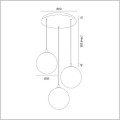Argon Paloma 3 lampa wisząca wysokość 153 cm szklane klosze 25 cm