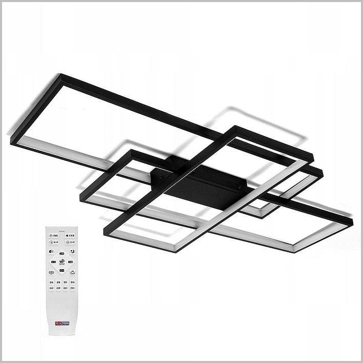 czarny plafon sufitowy LED DomenoLED RING 80W DL-Z01