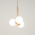 złoto beżowa lampa wisząca z białymi kloszami Sigma Perla-3 33605