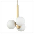 złoto beżowa lampa wisząca z białymi kloszami Sigma Perla-3 33605