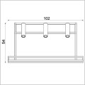 Shelf black/wood Luminex półka 102 cm