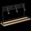 czarna półka z oświetleniem Shelf black/natural wood Luminex 345