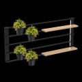 półeczki na zioła Shel 4 Flower black/natural wood 297