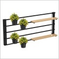 półeczki z doniczkami na zioła Shel 4 Flower black/natural wood 297