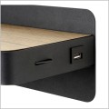 czarny kinkiet do sypialni z ładowarką USB Lucide Atkin 77280/05/30