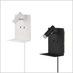 ELEMENT biały lub czarny kinkiet hotelowy z ładowarką USB Trio Lighting