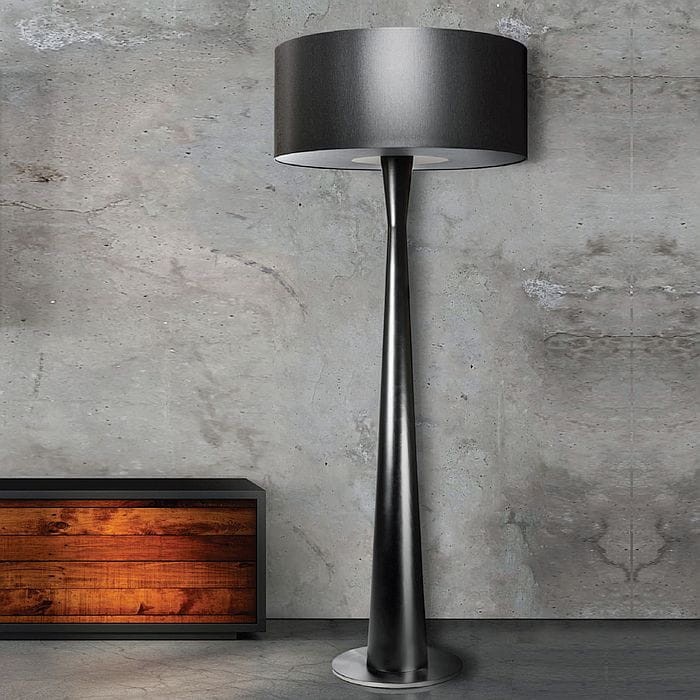 elegancka drewniana lampa podłogowa Kandela Baron Plus