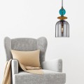 lampa wisząca z dymionego szkła do salonu 1xE27 TROPEA Light Prestige LP-2004-1P/M SM