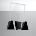 czarna lampa wisząca 3 geometryczne abażury Sollux BLUM SL.0772