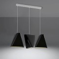 lampa wisząca z 3 czarnymi abażurami Sollux BLUM-3 SL.0772
