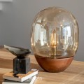 lampa hand made szkło i drewno Sferico Gold dark wood 4concepts L255001111