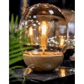 szklana lampa stołowa na drewnianej podstawie Sferico Gold  light wood L255001110 4concepts