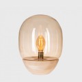 szklana lampa stołowa podstawa z drewna bukowego Sferico Gold  light wood L255001110 4concepts