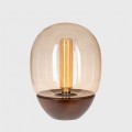 lampa hand made szkło i drewno Sferico Gold dark wood 4concepts L255001111