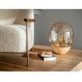 bukowa lampa stołowa ze szklanym kloszem Sferico Gold jasne drewno L255001110 4concepts