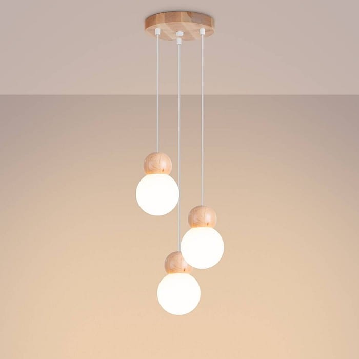 trójpłomienna lampa wisząca do salonu PEKKA 3P Sollux SL.1391
