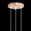 lampa wisząca drewniana podsufitka i białe tekstylne przewody PEKKA 3P Sollux SL.1391