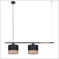 czarna lampa wisząca rattanowe abażury Kaja Vimbo K-4366