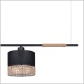 abażur połączenie czerni i rattanu lampa Vimbo Kaja K-4366