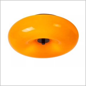 SENTINO miodowy szklany plafon 30 cm art deco 3xG9 Lucide