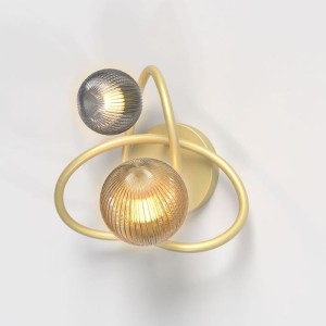 METZ złoty kinkiet kolorowe klosze 2 x G9 Aviano