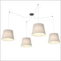 beżowa lampa wisząca stożkowe abażury ASCOT 4 BEIGE Emibig 1423/4