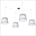 szare abażury lampa wisząca ASCOT 4 GRAY Emibig 1424/4
