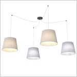 ASCOT 4 lampa wisząca cztery abażury szary i beż Emibig
